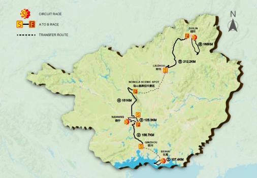 Streckenverlauf Gree-Tour of Guangxi 2017