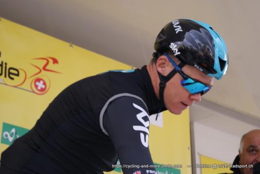 Chris Froome - hier bei der Tour de Romandie 2017 - muss sich nun erklren wegen eines erhhten Salbutamol-Wertes