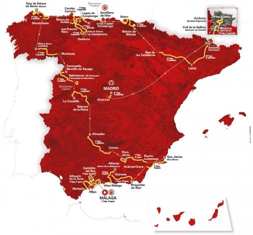 Präsentation Vuelta a España 2018: Streckenkarte