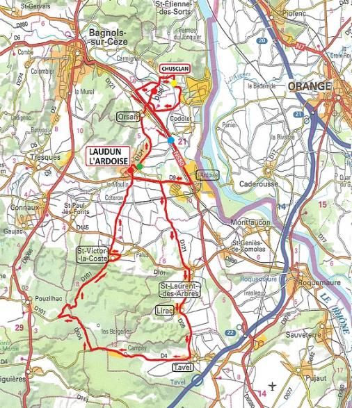 Streckenverlauf Etoile de Bessges 2018 - Etappe 4