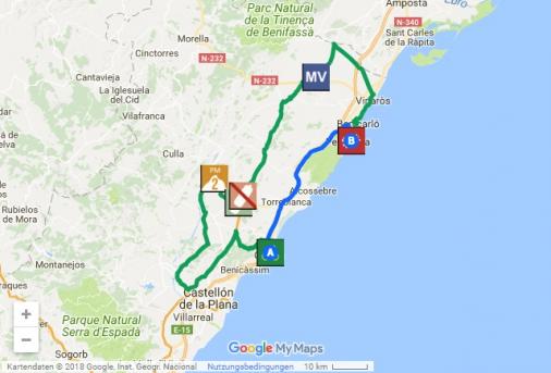 Streckenverlauf Volta a la Comunitat Valenciana 2018 - Etappe 1