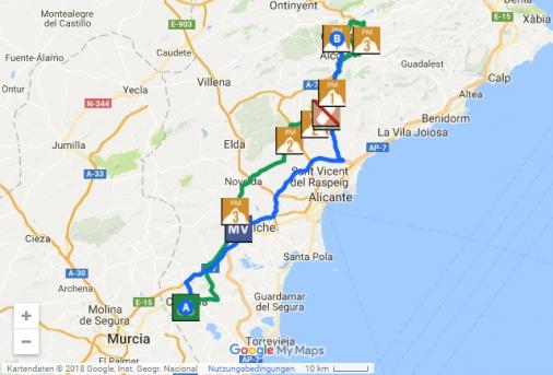 Streckenverlauf Volta a la Comunitat Valenciana 2018 - Etappe 4