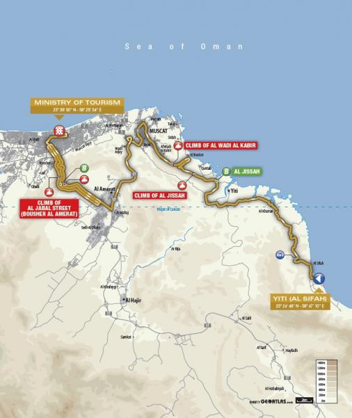 Streckenverlauf Tour of Oman 2018 - Etappe 4
