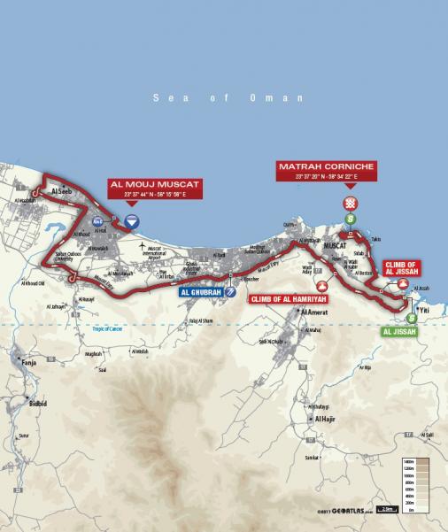 Streckenverlauf Tour of Oman 2018 - Etappe 6