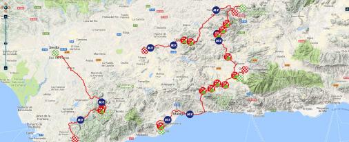 Streckenverlauf Vuelta a Andalucia Ruta Ciclista Del Sol 2018