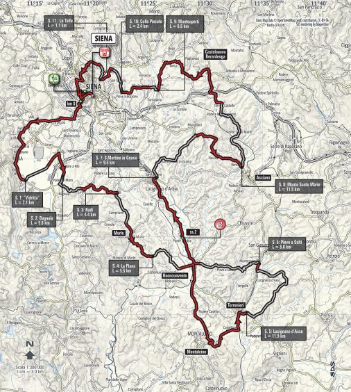 Streckenverlauf Strade Bianche 2018 (Mnner)