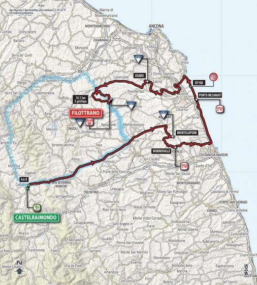 Streckenverlauf Tirreno - Adriatico 2018 - Etappe 5