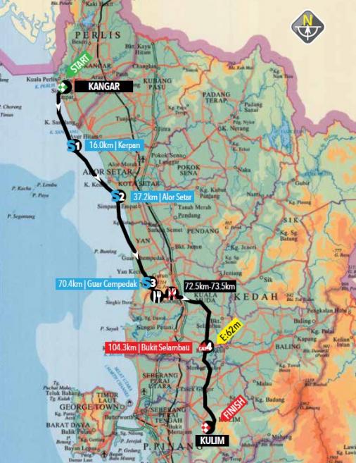 Streckenverlauf Le Tour de Langkawi 2018 - Etappe 1