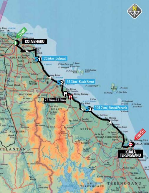 Streckenverlauf Le Tour de Langkawi 2018 - Etappe 3