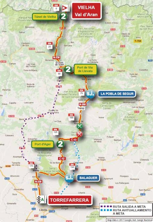 Streckenverlauf Volta Ciclista a Catalunya 2018 - Etappe 6