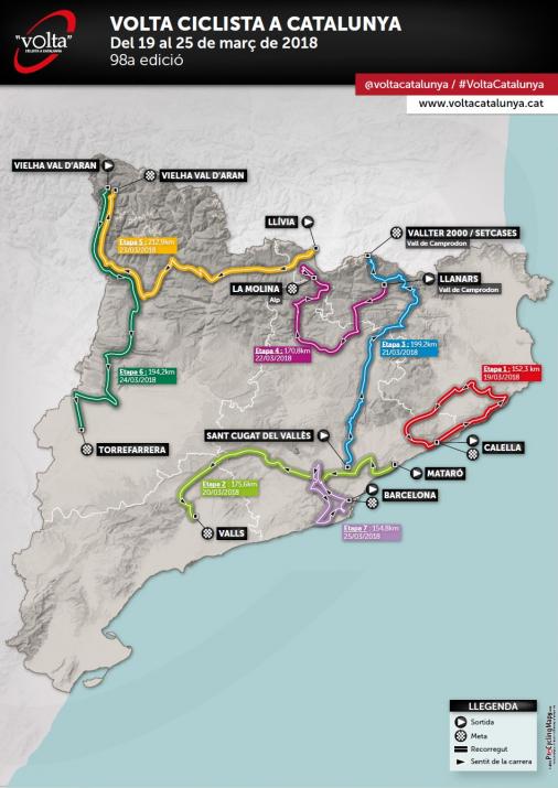 Streckenverlauf Volta Ciclista a Catalunya 2018