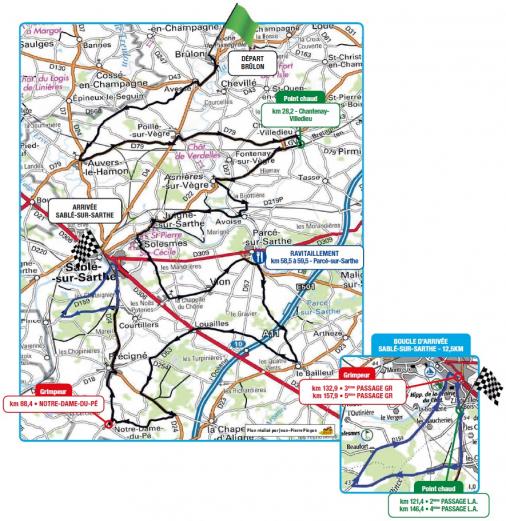 Streckenverlauf Circuit Cycliste Sarthe - Pays de la Loire 2018 - Etappe 4