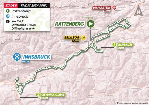 Streckenverlauf Tour of the Alps 2018 - Etappe 5