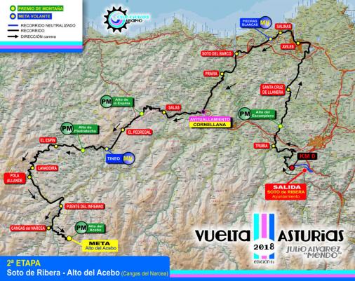 Streckenverlauf Vuelta Asturias Julio Alvarez Mendo 2018 - Etappe 2