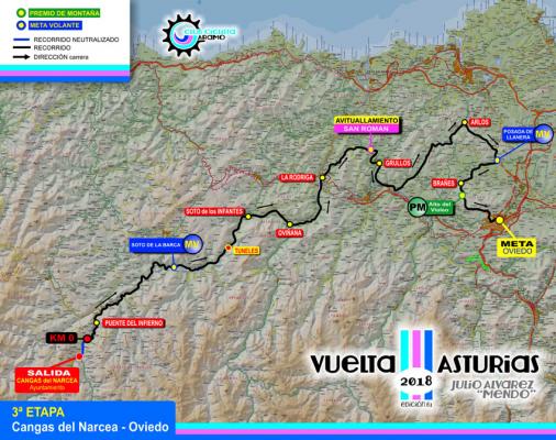 Streckenverlauf Vuelta Asturias Julio Alvarez Mendo 2018 - Etappe 3