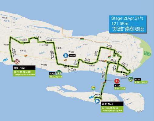 Streckenverlauf Tour of Chongming Island - Etappe 2