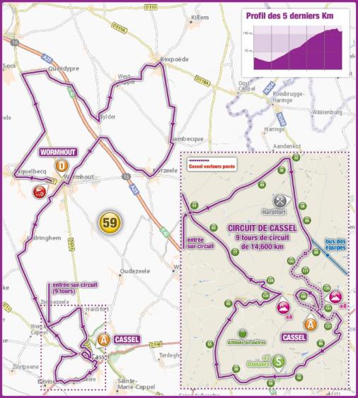 Streckenverlauf 4 Jours de Dunkerque / Grand Prix des Hauts de France 2018 - Etappe 5