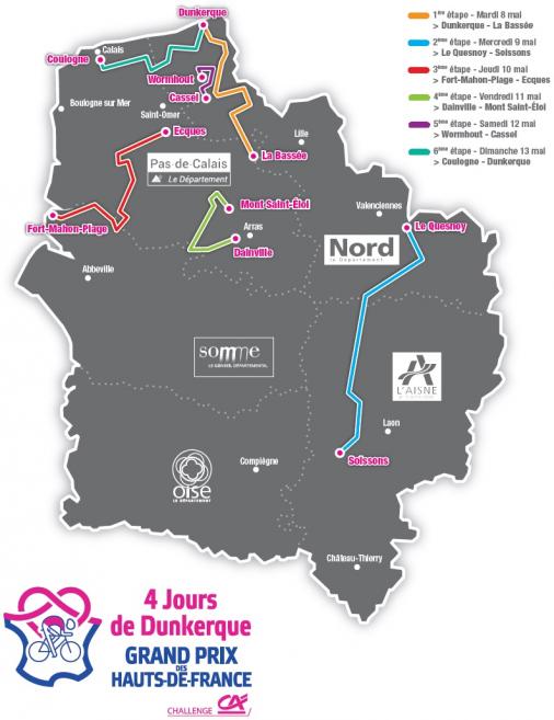 Streckenverlauf 4 Jours de Dunkerque / Grand Prix des Hauts de France 2018