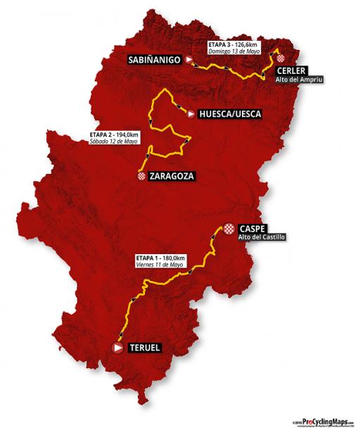 Streckenverlauf Vuelta Aragon 2018