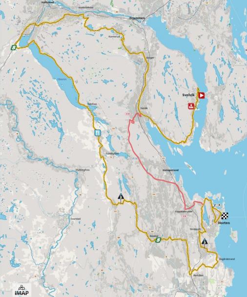 Streckenverlauf Tour of Norway 2018 - Etappe 1