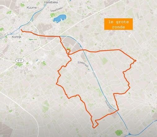Streckenverlauf Grote Prijs Marcel Kint 2018, erster Rundkurs (33,9 km)