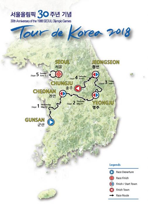 Streckenverlauf Tour de Korea 2018