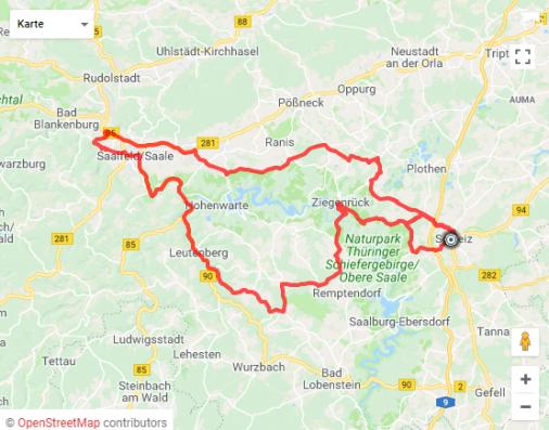 Streckenverlauf Internationale Lotto Thüringen Ladies Tour 2018 - Etappe 3