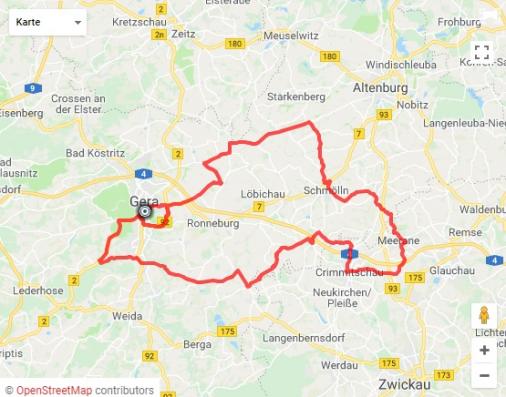 Streckenverlauf Internationale Lotto Thringen Ladies Tour 2018 - Etappe 4