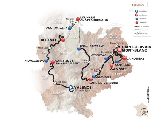 Streckenverlauf Critérium du Dauphiné 2018
