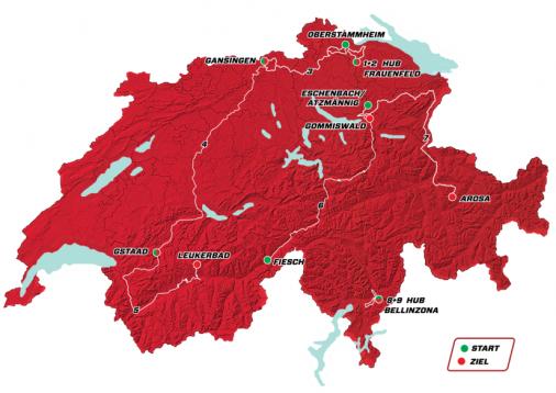 Streckenverlauf Tour de Suisse 2018