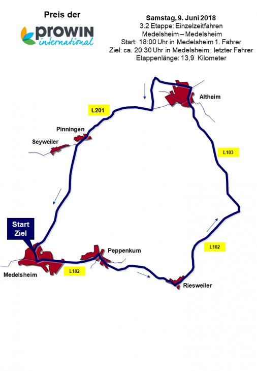 Streckenverlauf LVM Saarland Trofeo 2018 - Etappe 3b