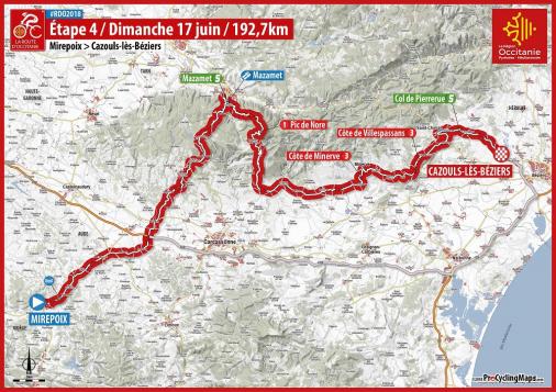 Streckenverlauf Route dOccitanie 2018 - Etappe 4