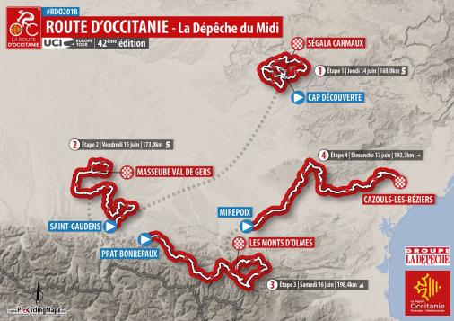 Streckenverlauf Route dOccitanie 2018