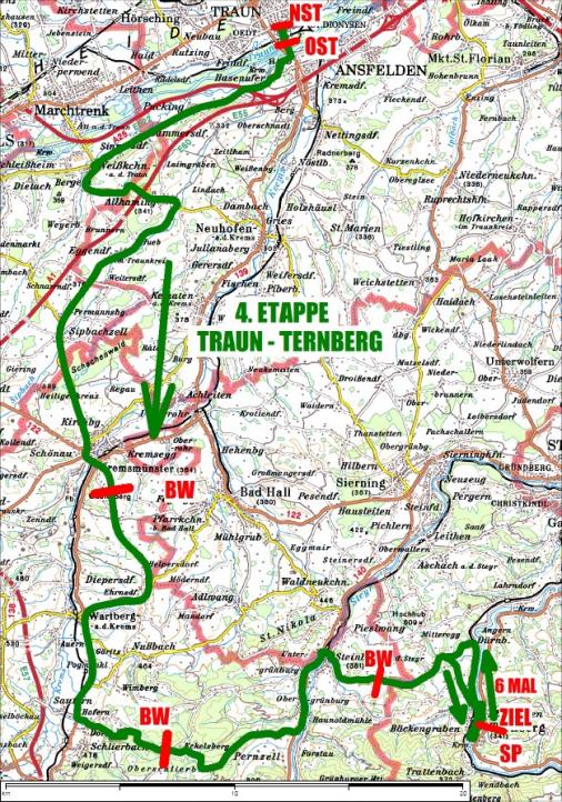 Streckenverlauf Obersterreichrundfahrt 2018 - Etappe 4