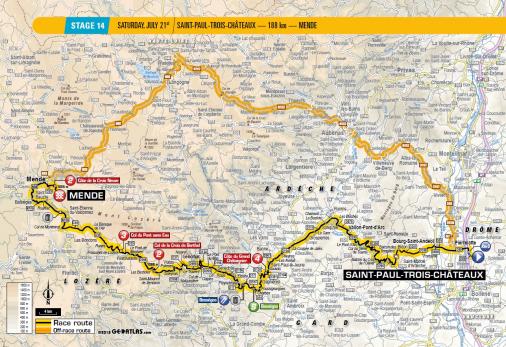 Streckenverlauf Tour de France 2018 - Etappe 14
