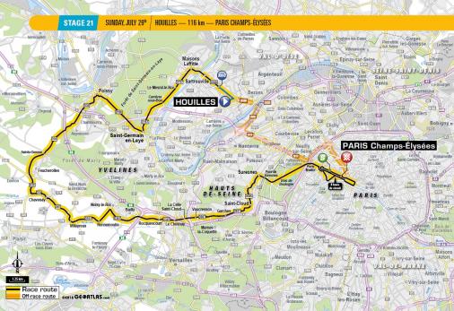 Streckenverlauf Tour de France 2018 - Etappe 21