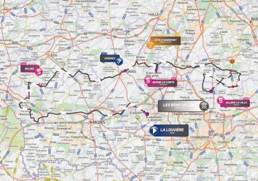 Streckenverlauf VOO-Tour de Wallonie 2018 - Etappe 1