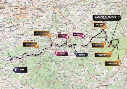 Streckenverlauf VOO-Tour de Wallonie 2018 - Etappe 3