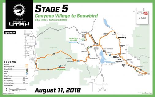 Streckenverlauf The Larry H. Miller Tour of Utah 2018 - Etappe 5
