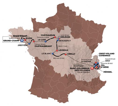 Streckenverlauf Tour de l’Avenir 2018