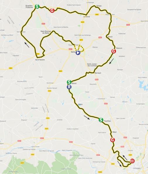 Streckenverlauf Tour du Limousin - Nouvelle Aquitaine 2018 - Etappe 4