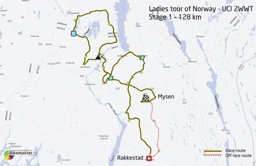 Streckenverlauf Ladies Tour of Norway 2018 - Etappe 1