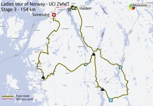 Streckenverlauf Ladies Tour of Norway 2018 - Etappe 3
