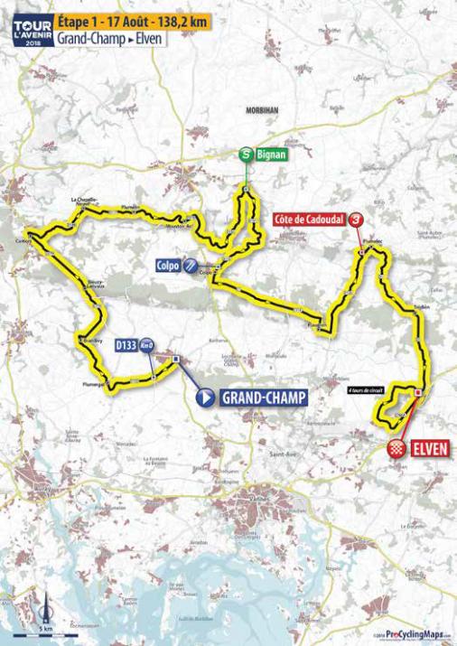 Streckenverlauf Tour de lAvenir 2018 - Etappe 1