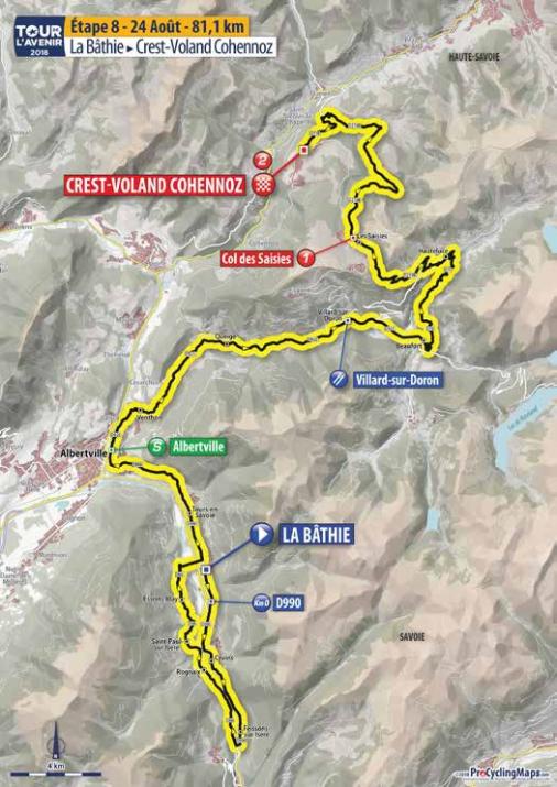 Streckenverlauf Tour de lAvenir 2018 - Etappe 8