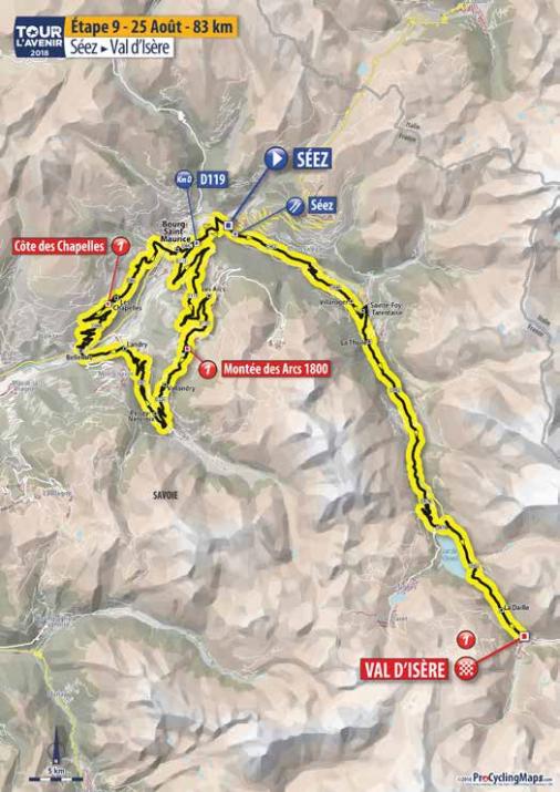 Streckenverlauf Tour de l’Avenir 2018 - Etappe 9