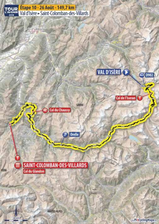 Streckenverlauf Tour de l’Avenir 2018 - Etappe 10