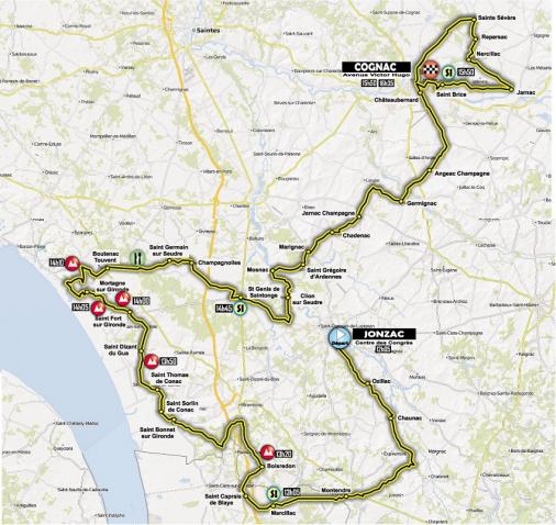 Streckenverlauf Tour Poitou-Charentes en Nouvelle Aquitaine 2018 - Etappe 1