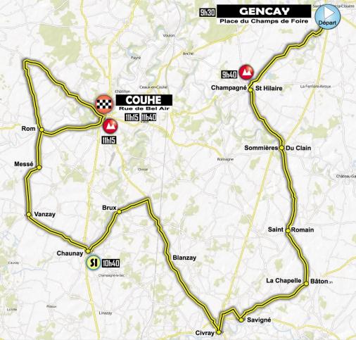 Streckenverlauf Tour Poitou-Charentes en Nouvelle Aquitaine 2018 - Etappe 3