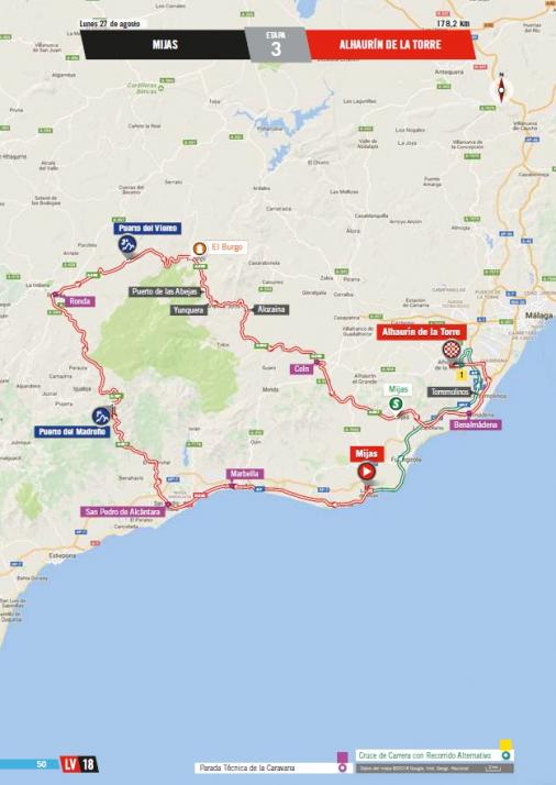 Streckenverlauf Vuelta a España 2018 - Etappe 3